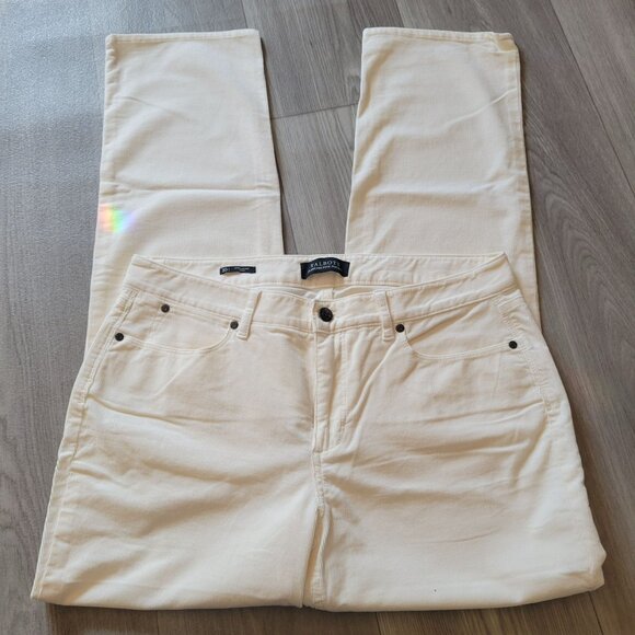 Talbots Womens Ivory Straight Leg Corduroy Pants Size 10 Five-Pocket Style - Picture 1 of 5